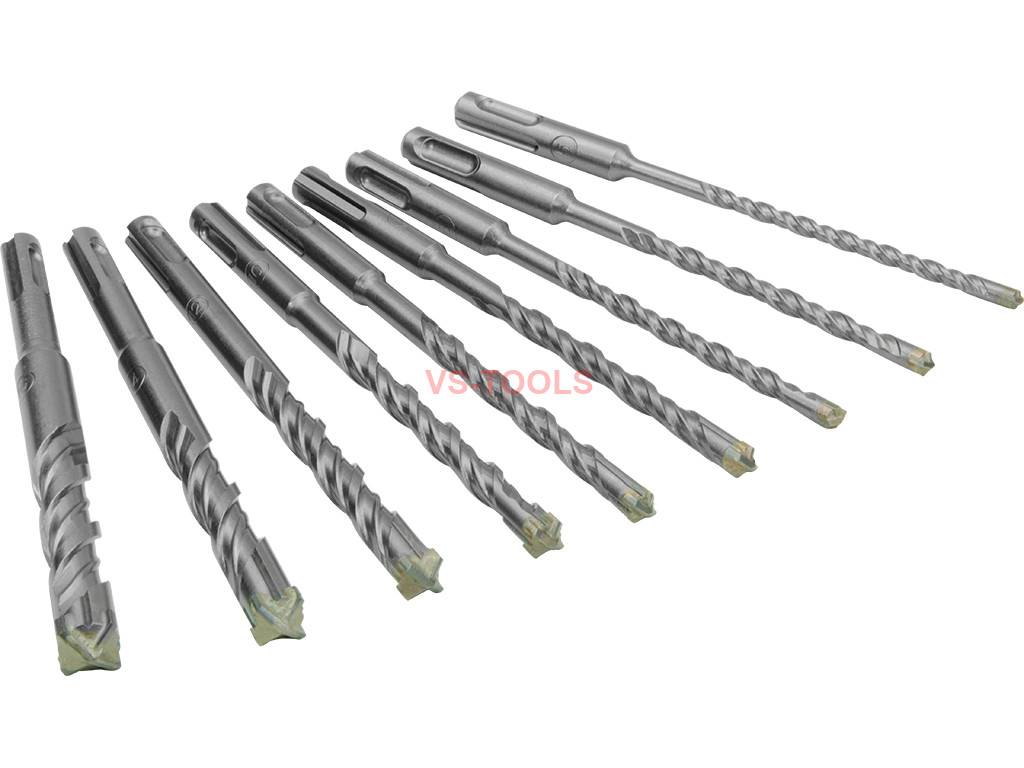 9pcs Masonry SDS Plus Hammer Carbide Drill Bits Concrete